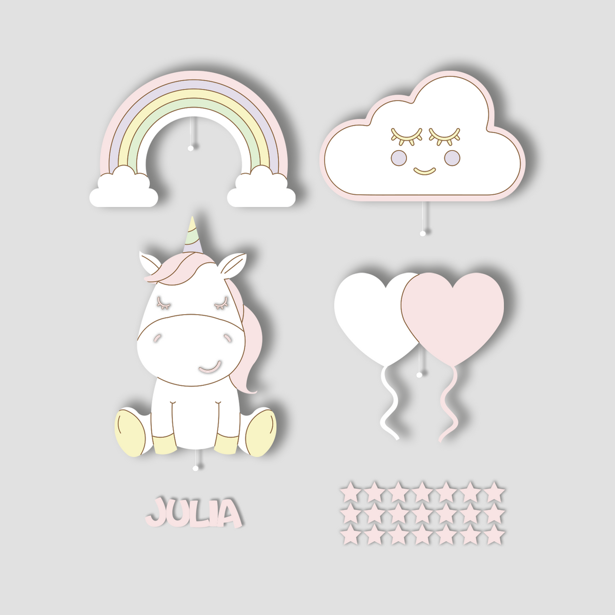 Unicorn realm set of 4 lights