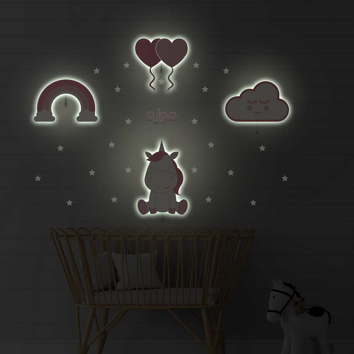 Unicorn realm set of 4 lights
