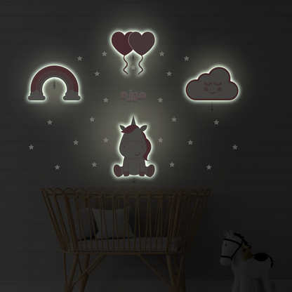 Unicorn realm set of 4 lights