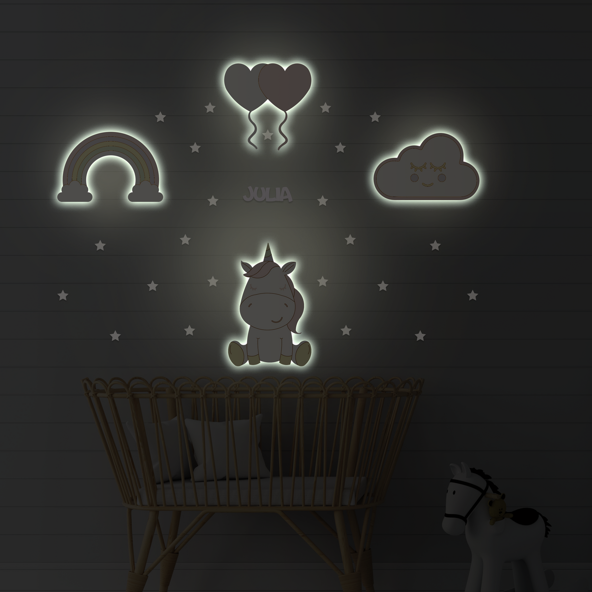 Unicorn realm set of 4 lights